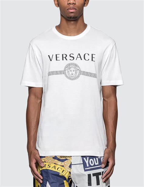 versace logo white shirt|Versace men's t shirts.